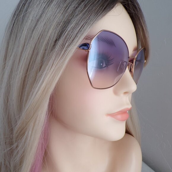 Swarovski Crystal Teardrop Detail Butterfly Shades Rose Gold Violet Sparkle 57mm main image 11